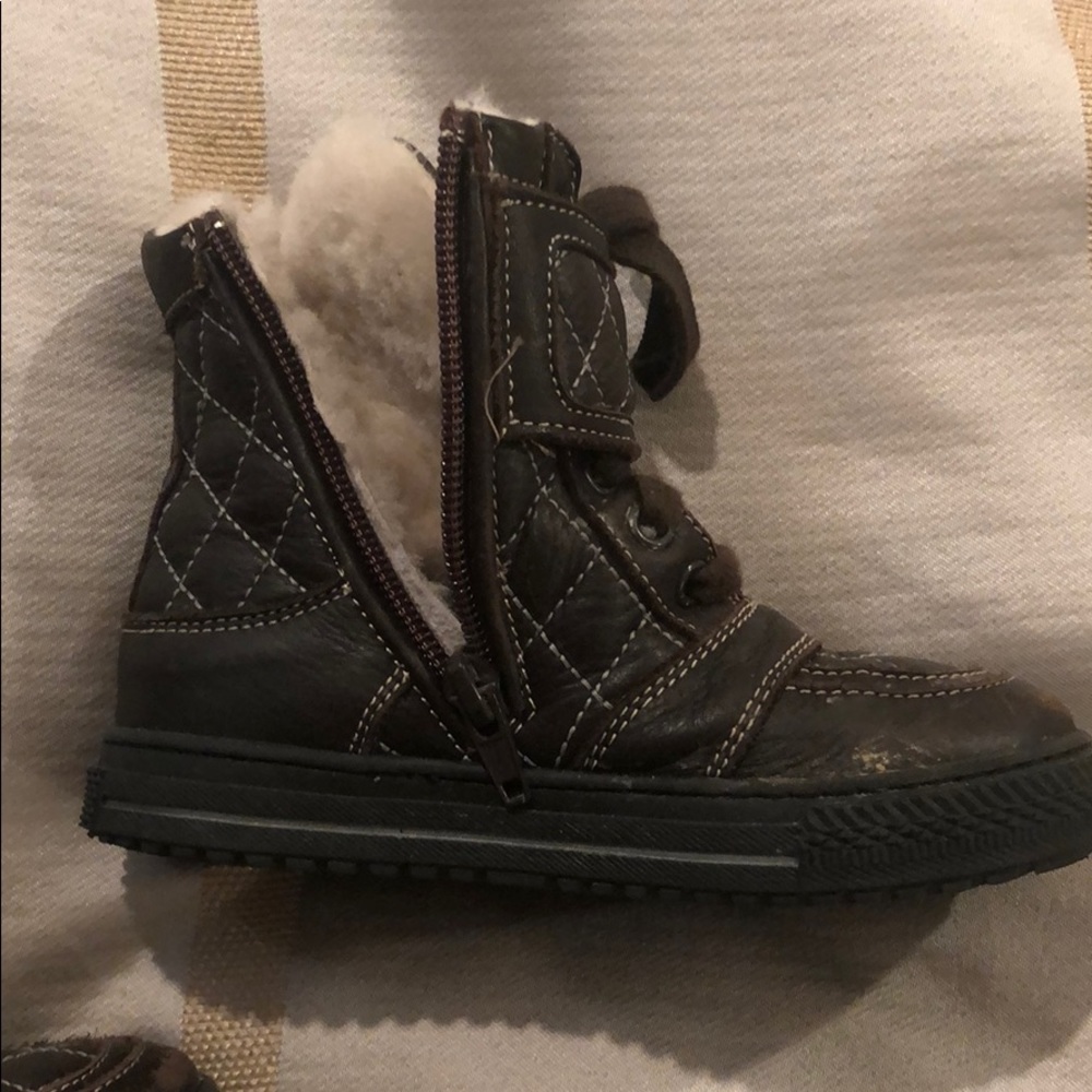 GF Ferre natural leather and fur toddler shoes - Picture 3 of 8